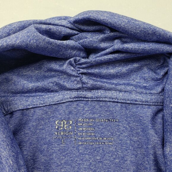 Albion Cowl Neck Pullover Sweatshirt Womens Large Blue Long Sleeve Active Top - Picture 10 of 12